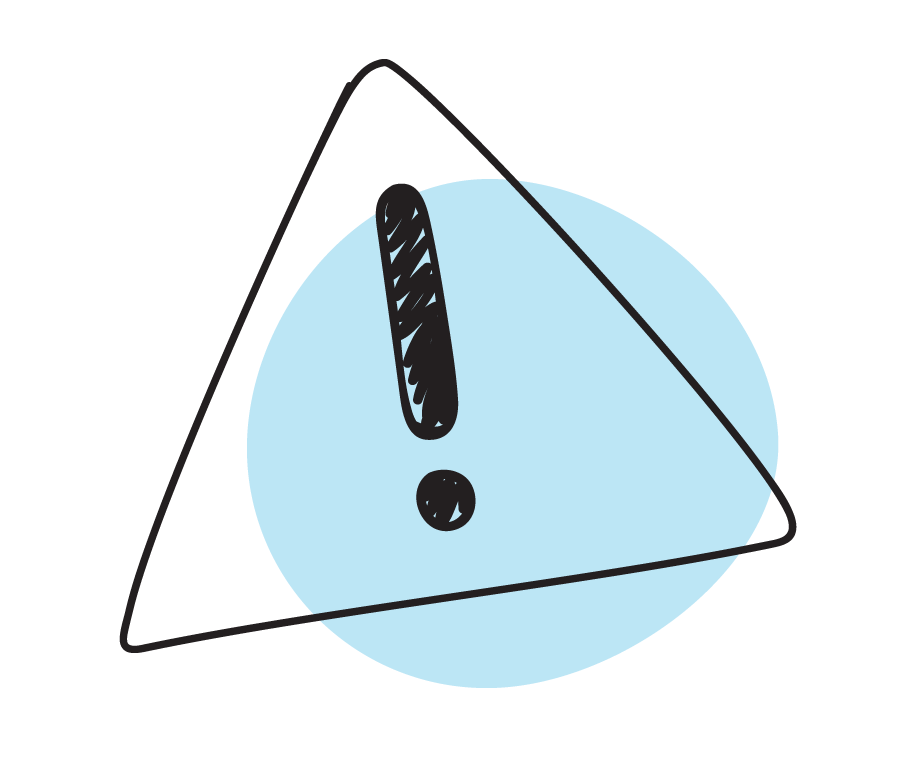 Icon eines Dreiecks mit Rufzeichen darin, das Achtung symbolisiert